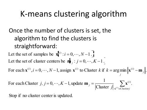 K-means clustering algorithm