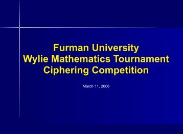 Wylie Mathematics Tournament Ciphering Competition