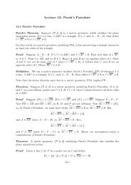 Lecture 12 Pasch’s Postulate