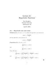 Lecture 21 Hyperbolic Functions