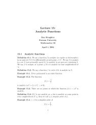 Lecture 15 Analytic Functions