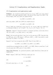 Lecture 17 Complementary and Supplementary Angles