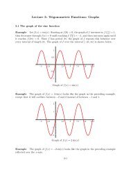 Lecture 3 Trigonometric Functions Graphs