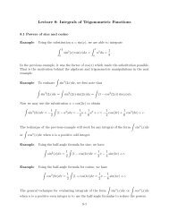 Lecture 8 Integrals of Trigonometric Functions