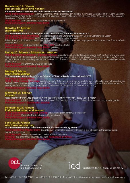 Black History Month in Berlin, A Celebration of - Institute for Cultural ...