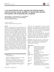 A new internet based tool for reporting and analysing patient-reported outcomes and the feasibility of repeated data collection from MPN patients