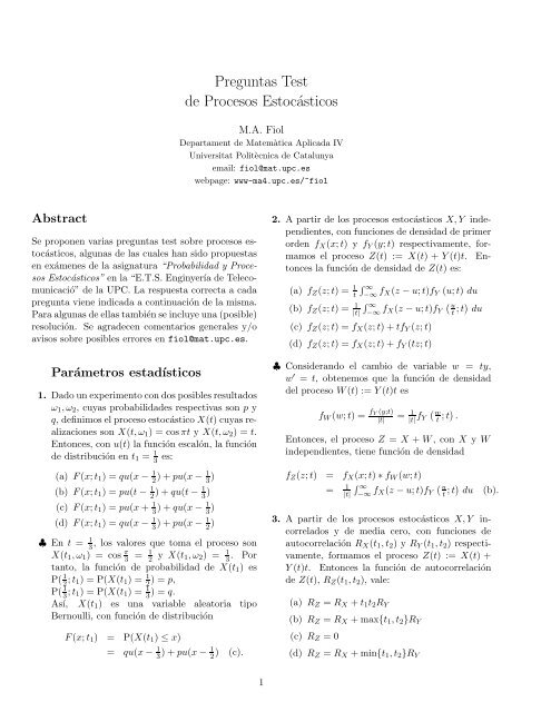 Preguntas Test de Procesos EstocÃ¡sticos - Departament de ...