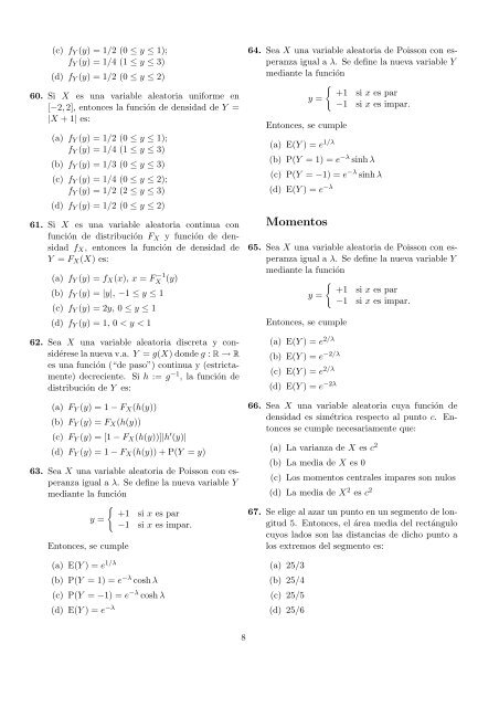100 Preguntas Test Probabilidad Combinatoria y Variables ...