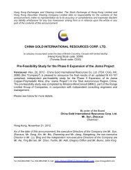 Pre-Feasibility Study for the Phase II Expansion of the Jiama Project