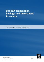 BankSA Transaction Savings and Investment Accounts