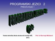 PROGRAMSKI JEZICI 2