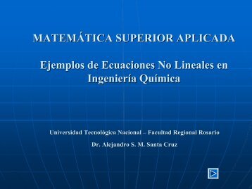 Ejemplos de Ecuaciones No Lineales en Ingeniería Química