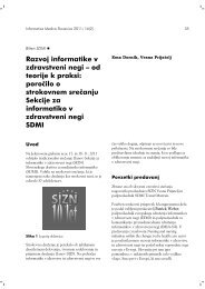 Razvoj informatike v zdravstveni negi - Informatica Medica Slovenica