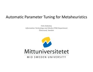 Automatic Parameter Tuning for Metaheuristics