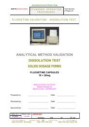 ANALYTICAL METHOD VALIDATION DISSOLUTION TEST SOLIDS DOSAGE FORMS