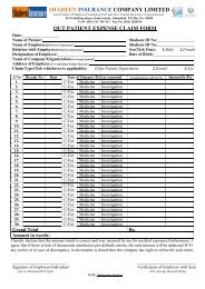 SHAHEEN INSURANCE COMPANY LIMITED OUT PATIENT EXPENSE CLAIM FORM