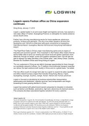 Logwin opens Foshan office as China expansion continues