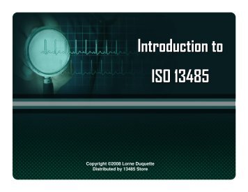 Introduction to ISO 13485