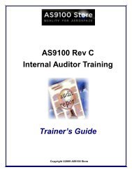 AS9100 Rev C Internal Auditor Training Trainer’s Guide