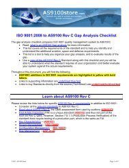 ISO 9001:2008 to AS9100 Rev C Gap Analysis Checklist Learn about AS9100 Rev C