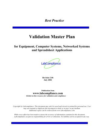 Validation Master Plan