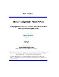 Risk Management Master Plan