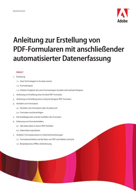 Anleitung zur Erstellung von PDF-Formularen mit anschließender