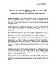GATI-KWE Wins ESLC Best Logistics Provider of the Year - Road 2012