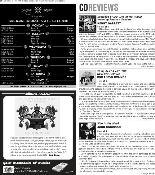 Editorial 3 Music Box 25 Food News 30 The Buzz 8-10 Art Beat 31 ...
