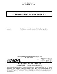 RADARSAT-2 PRODUCT FORMAT DEFINITION