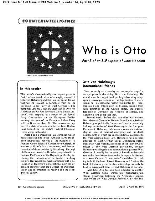 Who is Otto von Habsburg? - Executive Intelligence Review