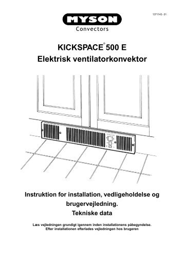 KICKSPACE 500 E Elektrisk ventilatorkonvektor