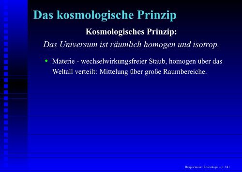 Hauptseminar: Kosmologie - 1. Institut für Theoretische Physik ...