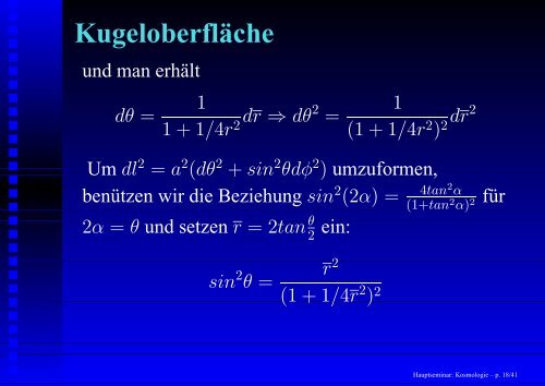 Hauptseminar: Kosmologie - 1. Institut für Theoretische Physik ...