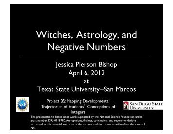 Witches Astrology and Negative Numbers