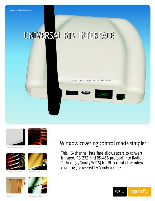 Somfy Universal RTS Interface - 1810872 - AV Outlet