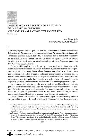 Lope de Vega y la poética de la novella en Las fortunas de Diana ...