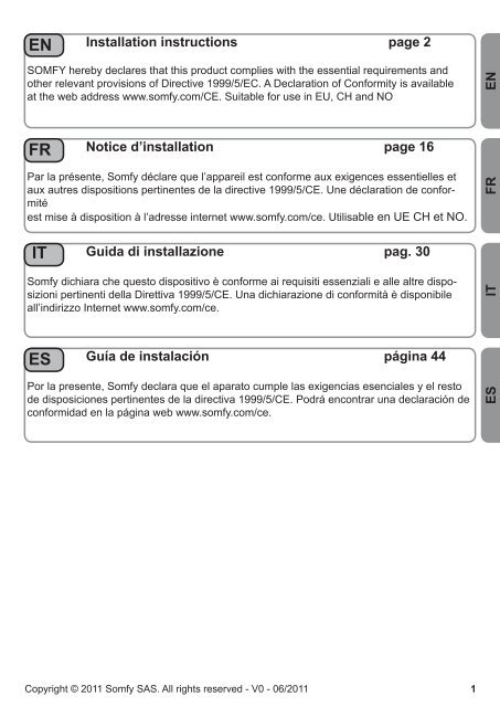 Somfy RTS Motor Programming Instructions