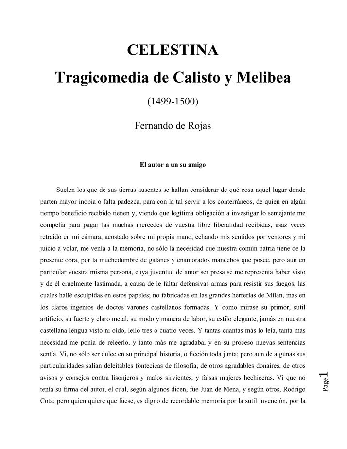 Resumen Por Capitulos De La Celestina RESUMEN DE LA CELESTINA (acto por acto) ACTO I Calixto ve a