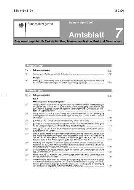 Amtsblatt - Bundesnetzagentur