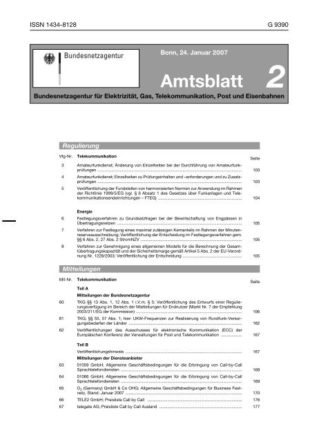 Amtsblatt - Bundesnetzagentur