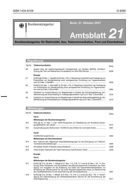 Amtsblatt - Bundesnetzagentur