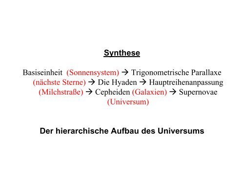 Einschub: Entfernungsbestimmungen im Kosmos