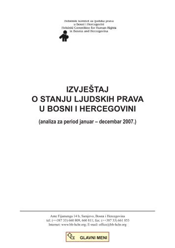 IZVJEŠTAJ O STANJU LJUDSKIH PRAVA U BOSNI I HERCEGOVINI