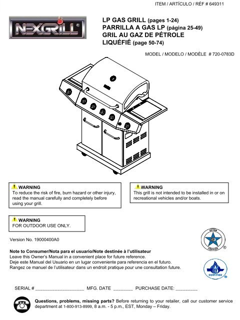 LP GAS GRILL PARRILLA A GAS LP GRIL AU GAZ DE PÉTROLE LIQUÉFIÉ