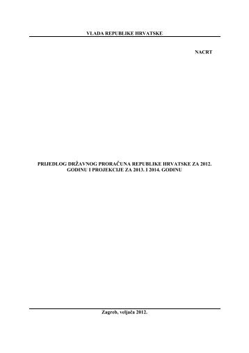 Prijedlog drÅ¾avnog proraÄuna RH za 2012. - HRT