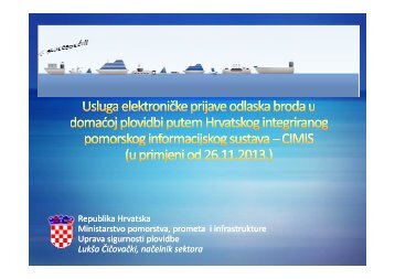 CIMIS - Ministarstvo pomorstva, prometa i infrastrukture