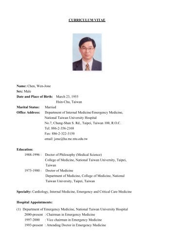 Chen, Wen-Jone Sex - Taiwan Society of Internal Medicine