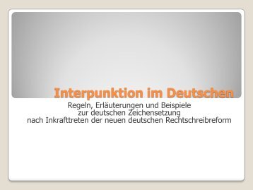 Interpunktion im Deutschen