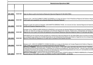 Resoluciones Ejecutivas 2005 001-2005 002-2005 03.01.05 003 ...